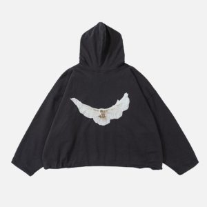 Black YZY Oversized Hoodie – Frog Drift Kanye West Dove